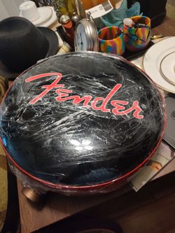 Fender Guitar Round Bar Counter Swivel Stool Black & Red Vinyl Chrome (Open Box / Unassembled)