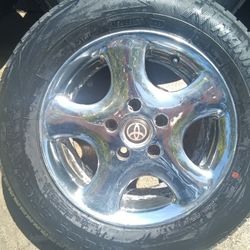 OEM 5x114.3 Chrome Finish  15" Wheels And Tires great Condition Set That Will Fit Any 
