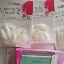 Artificial Nail Tips And Buffing Block Duo