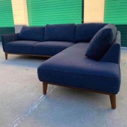 Navy Boue Midcentury Modern Couch 🛻Delivery Available🛻