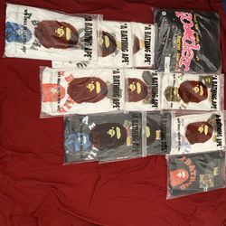 sp5der hoodie/ bape tees (10-$400)