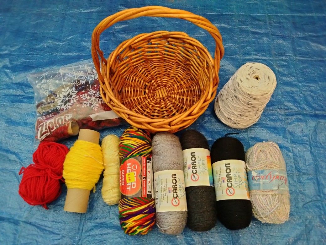KNITTING YARN & BASKET
