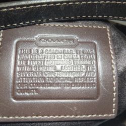 COACH Hampton Signature Stripe top handle purse