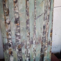 BEAUTIFUL ABSTRACT PAINTING OF FOREST!!