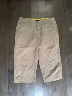 REI Womens Outdoor Cargo Cropped Hiking Capri Pants Tan Khaki Size 6