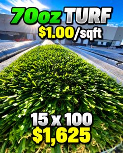 70oz Turf $1.00/sq ft - Artificial Grass 15x100