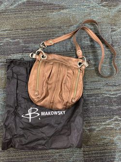 B Makowsky Leather crossbody purse