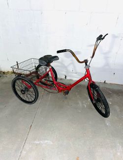 Vintage Adult Tricycle Bike With Basket
