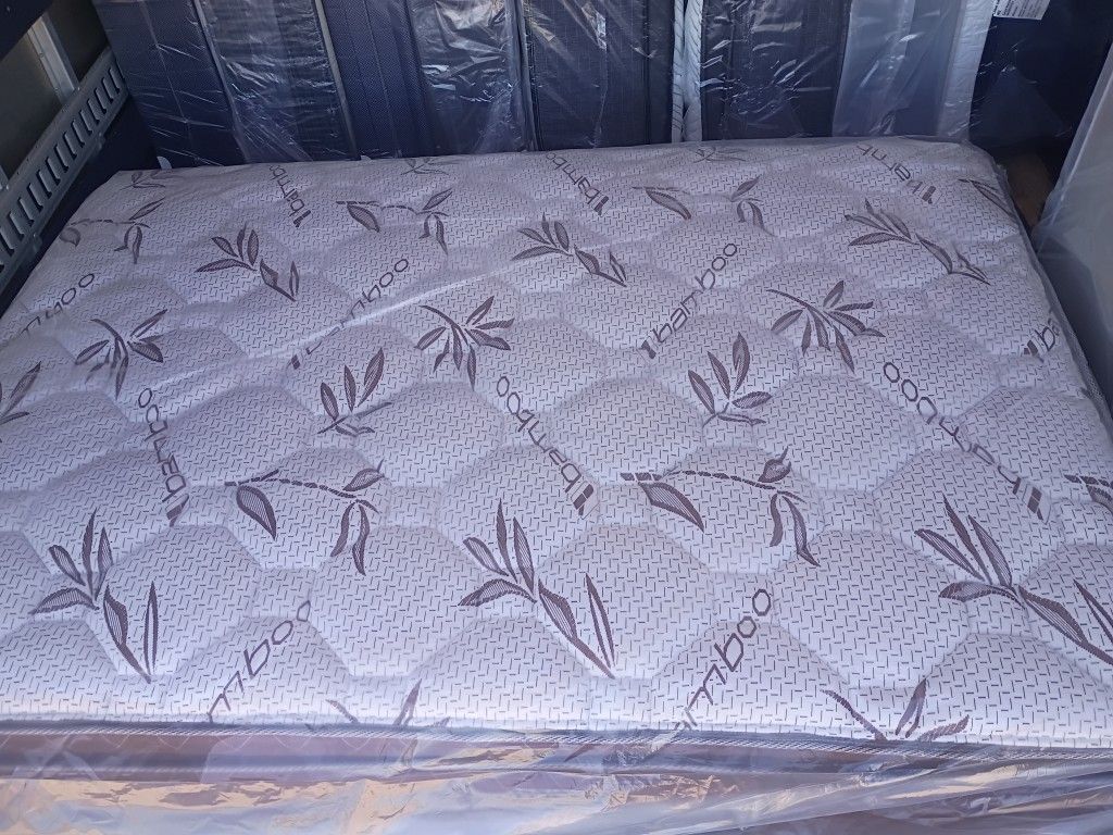 Brand New Queen Size Pillowtop Mattress Included Box Spring Free Delivery Depends On Location