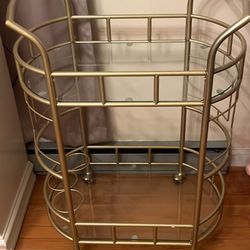 New Bar Cart With Glass Shelving $60 OBO