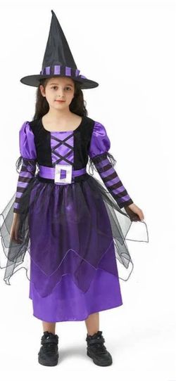 Jurebecia Halloween Witch Costume for Girls - Princess Halloween Dress Cosplay up Kids 4T