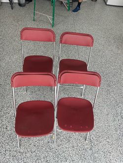 Vintage Samsonite Folding Chairs 4 Plastic and Metal