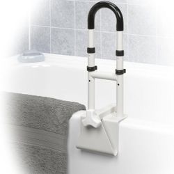 Adjustable Bathtub Grab Bar & Bathtub Safety Rail, White
