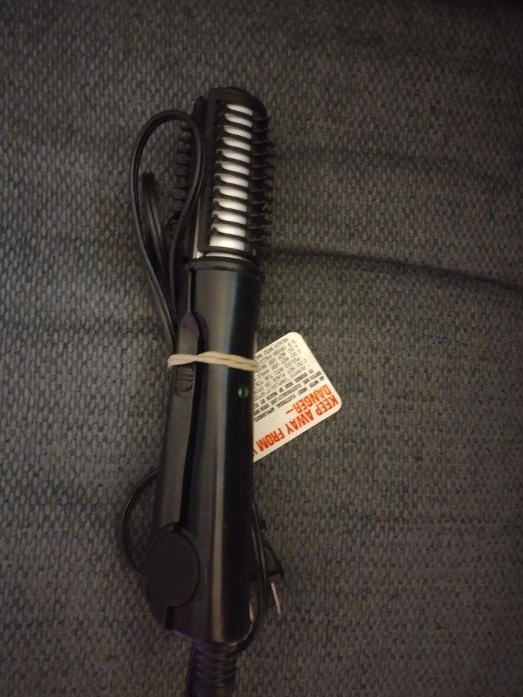 Hair Straightener And Curling Iron With Brush On 2 In 1