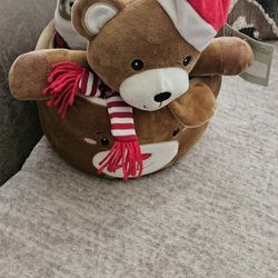 Teddy Bear, Plush Blanket, Storage Bin