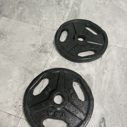 Pair Of 35lb Olympic Weights Plates Total 70lb
