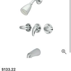 Kingston Brass Legacy Tub and Shower Trim Package with 1.8 GPM Single Function Shower Head - Polished Chrome 3 System Faucet