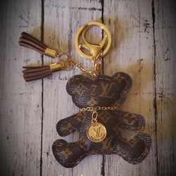 LoVe Brown Monogram Bear Keychain