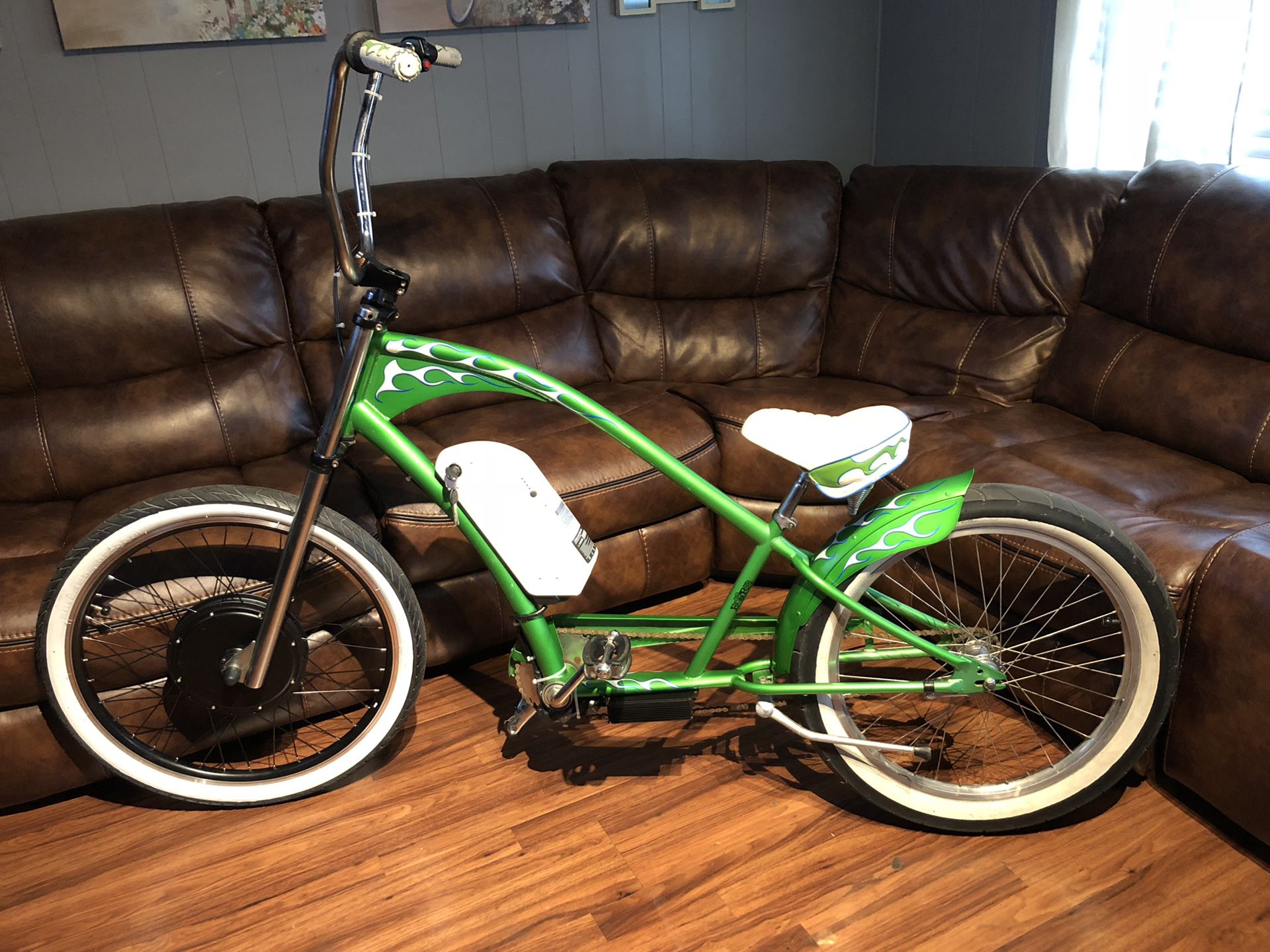 Electric bicycle limited edition Rat Fink Electra cruiser new motor and Panasonic lithium battery with fast eBike beach cruiser bike