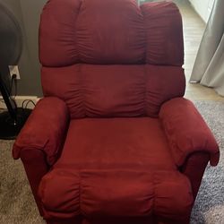 Red reclining rocking chair