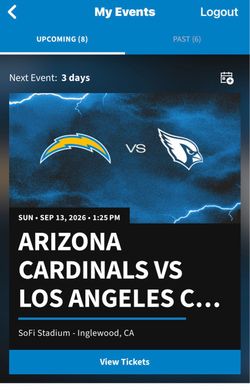 Arizona Cardinals vs LA Chargers NFL Tickets