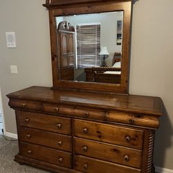 Wood Dresser with Mirror