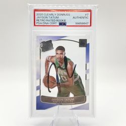 2020 Clearly Donruss: IP Jason Tatum Retro Rated Rookie Auto (PSA/DNA)