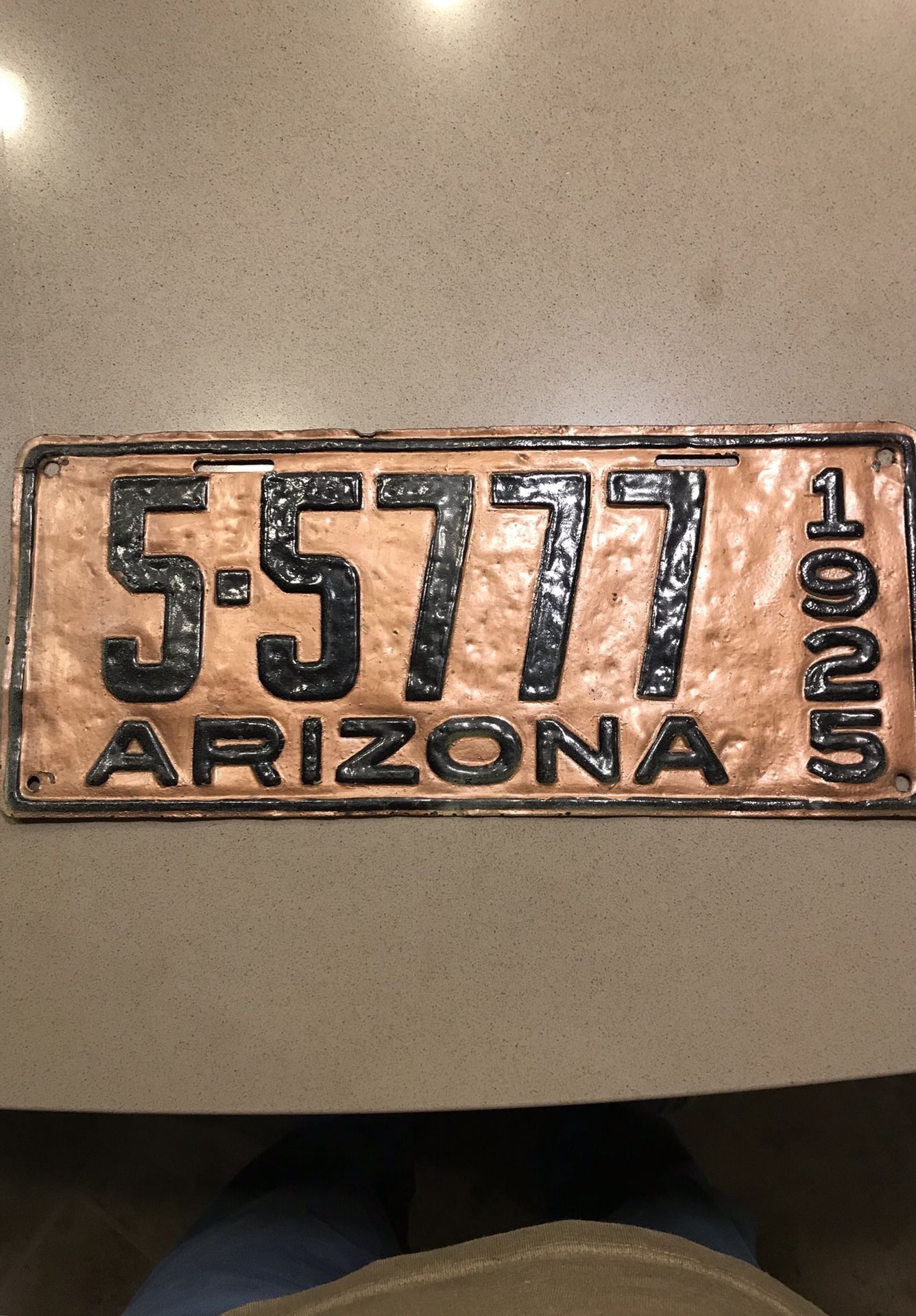 Vintage Arizona license plate 1925 - reconditioned