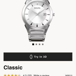 Bulova Mens Silver Tone Watch