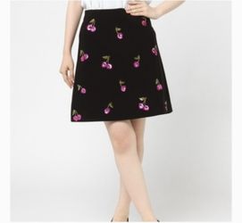 Kate Spade Cherry 🍒 Sequin Black skirt Size 8 NEW With TAGS