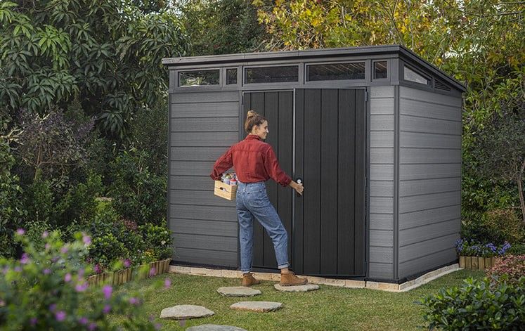 Cortina 7x7 Storage Shed - Graphite
