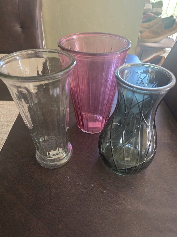 3 Large Flower/Rose Vases $10