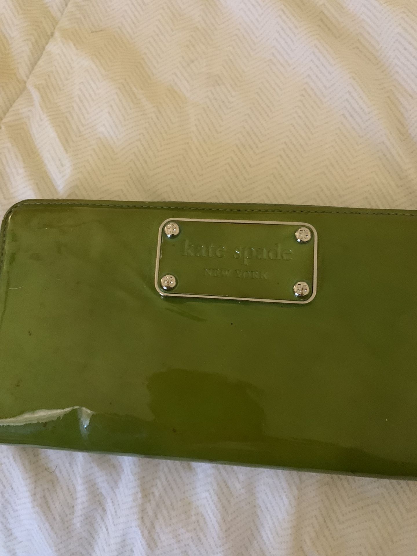 Kate spade lime Green walletpatent Leather