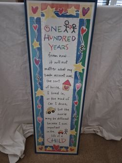 Framed inspirational quote about children
