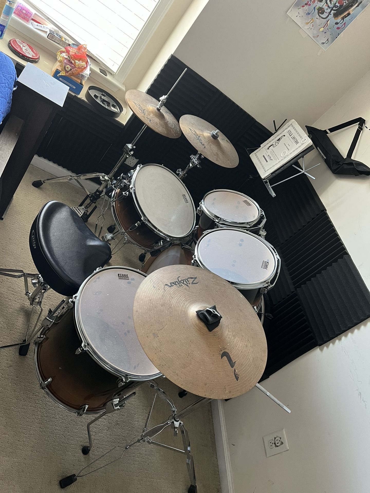 Good As New 5-Piece Tama Drum Set w/ Zidjian Cymbals