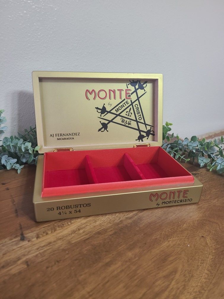Upcycled Cigar Box Men's Trinket Jewelry Box 
