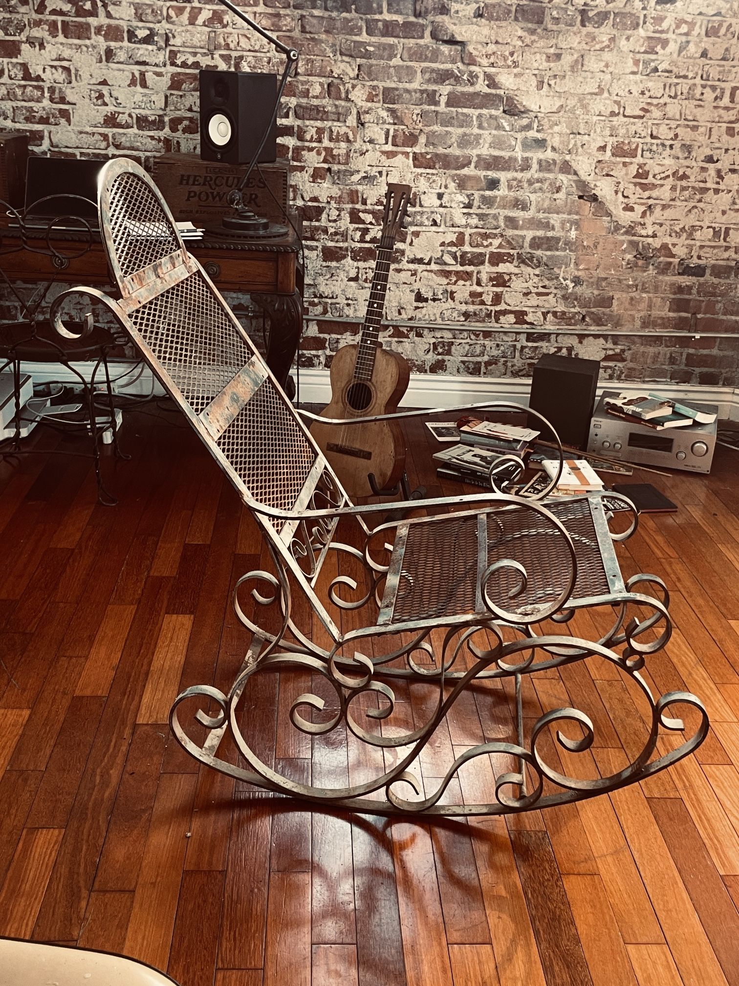 Industrial Antique Iron Rocking Chair Rocker