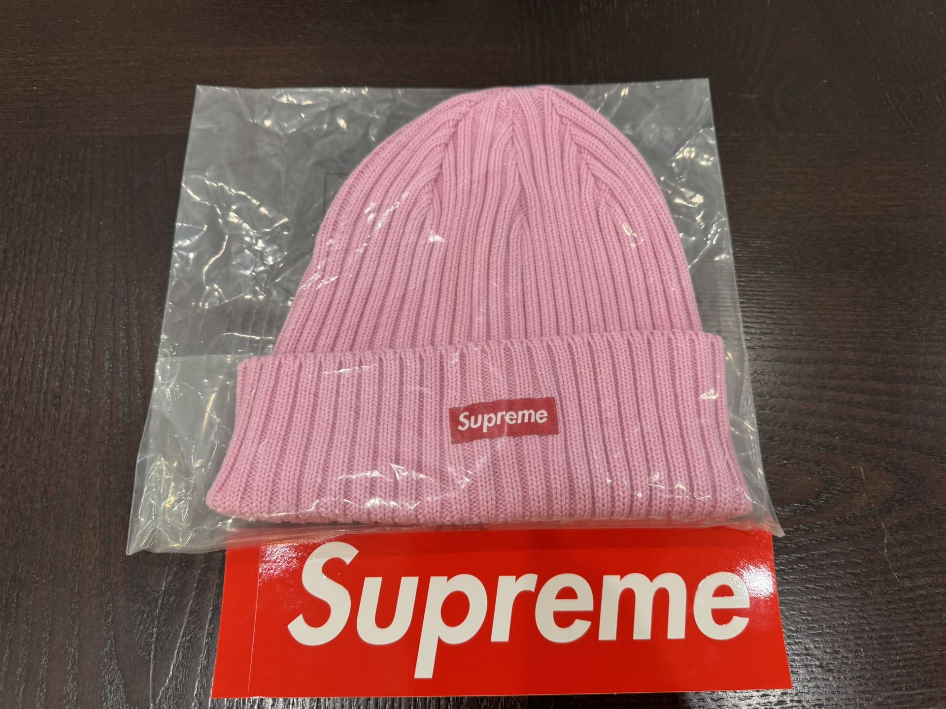 Supreme Overdyed Beanie Pink Box Logo SS25 - One Size ~ NEW, SEALED
