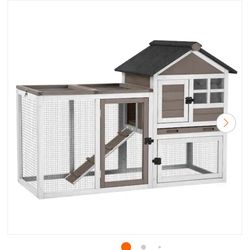 Large, Double-Tier Rabbit Cage — Features a Leak-Proof Tray, Suitable for Indoor and Outdoor Use, and a Waterproof Roof.