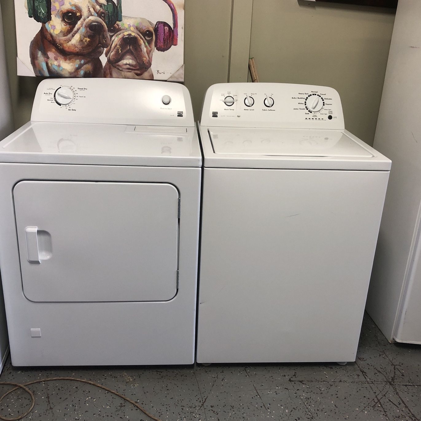 Kenmore He Top Load Washer With Agitator And Gas Dryer Set In White 