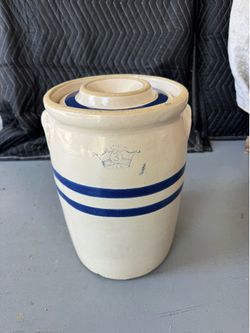Antique Stoneware Butter Churn Crock – R.R.P. Roseville Ohio