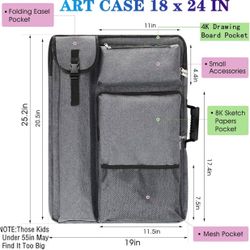 BRAND NEW 18”x24” Art Portfolio Case with Backpack & Tote Bag For Artwork