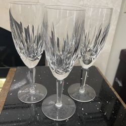 Waterford Crystal Kidare Fluted Champagne Glasses Set of 3