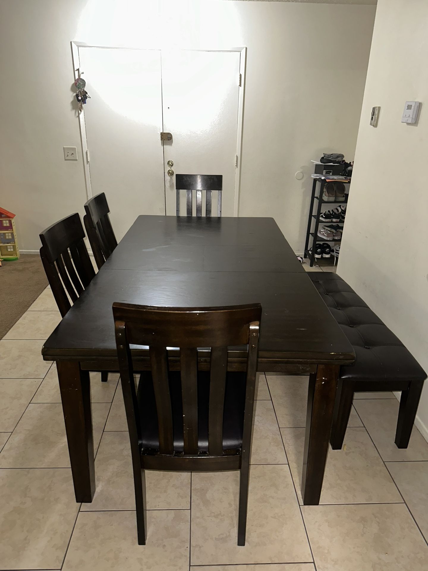 Dining Table Brown With Bench