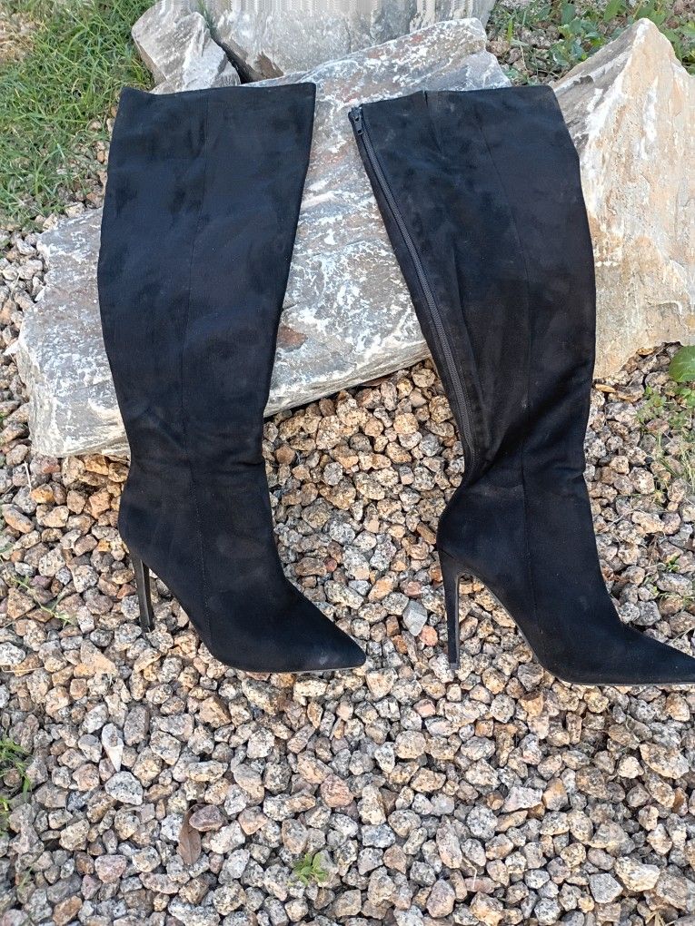 Black Knee High Boots
