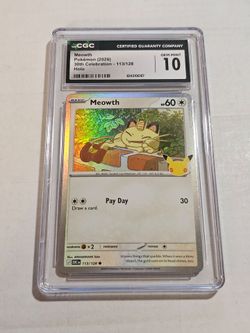 Meowth Holo CGC 10 Gem Mint Pokemon Card