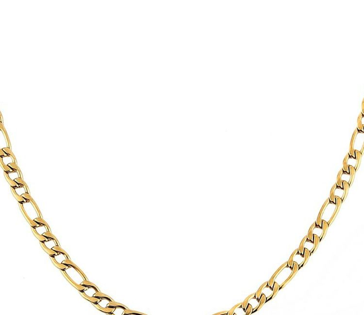 5mm Wide Figaro Chain Stainless Steel Necklace, Gift Idea