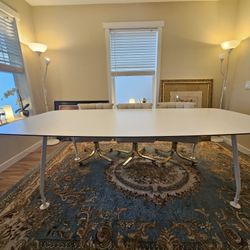 White Dining Table 94.5 x 47 x 29