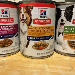 6 Cans Of Hills Science diet Senior Dog Food 