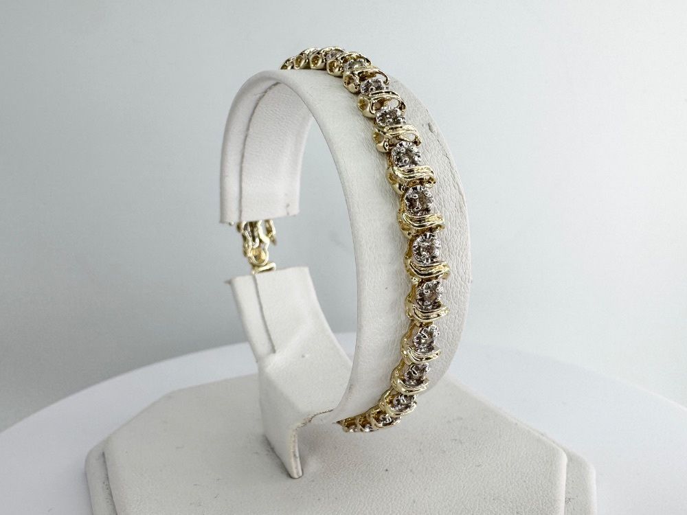Ladies 1TCW Diamond S 10k 7” Tennis Bracelet 11053613